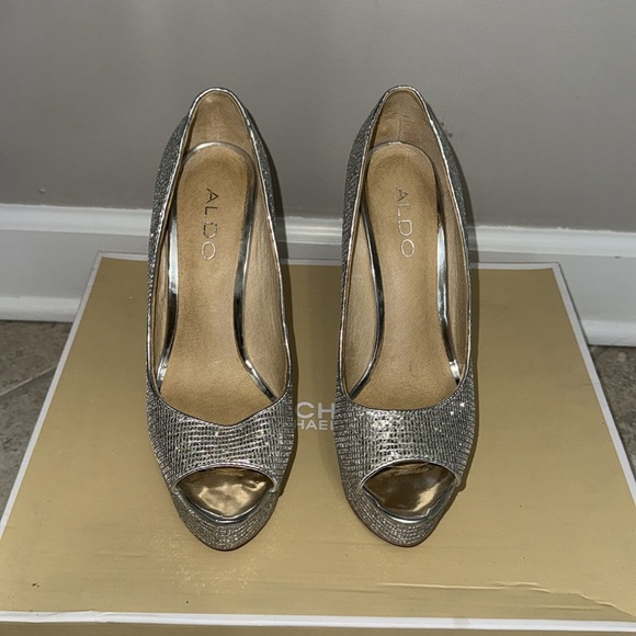 ALDO sparkly silver heels - Picture 2 of 6